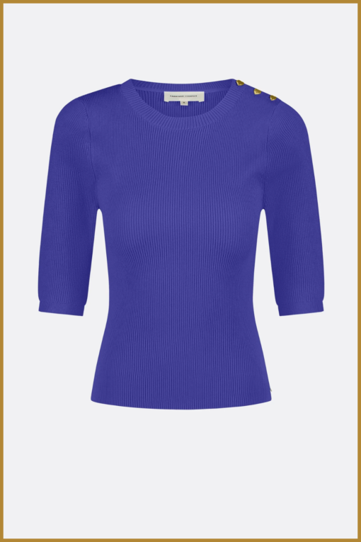 FABIENNE CHAPOT - Lillian Slim SS Pullover greco blue -FAB240062