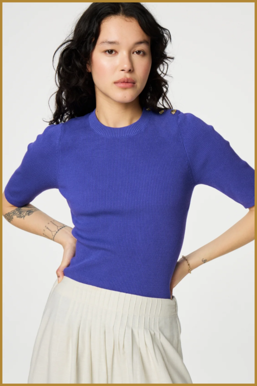 FABIENNE CHAPOT - Lillian Slim SS Pullover greco blue -FAB240062