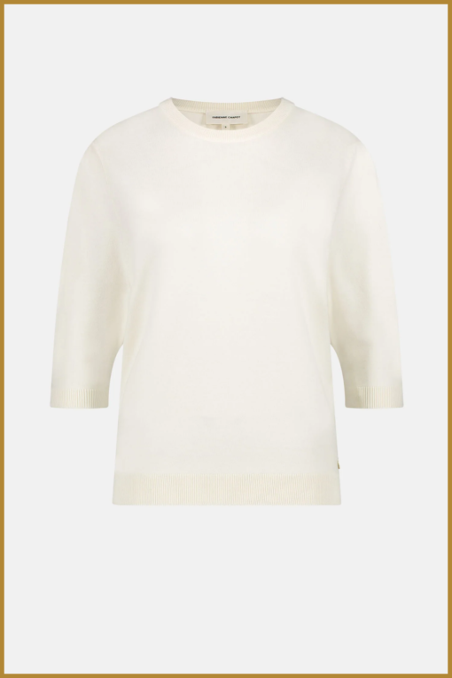 FABIENNE CHAPOT - Molly Button SS Pullover cosy white -FAB240063