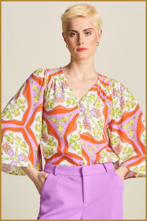 POM- BLOUSE - Marrakesh Summer orange -POM240006