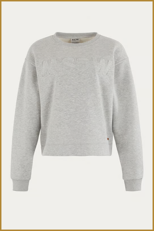 MSCW logo sweater-light grey melange solid-MOS2400143