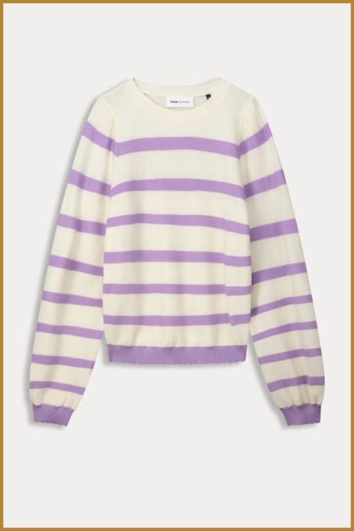 POM - PULLOVER - Striped Purple -POM240004