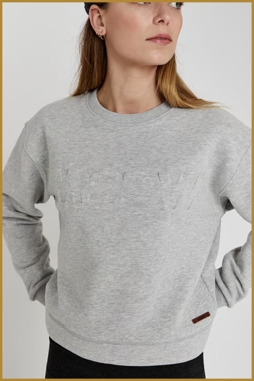 MSCW logo sweater-light grey melange solid-MOS2400143