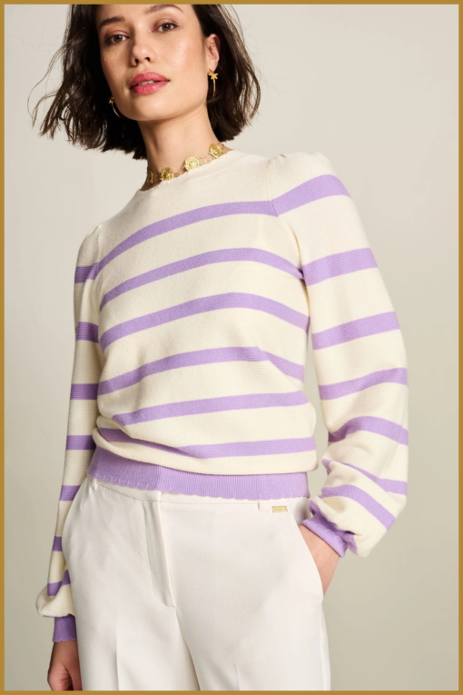 POM - PULLOVER - Striped Purple -POM240004