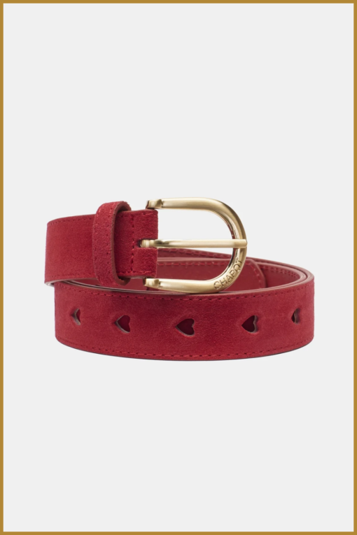 FABIENNE CHAPOT -cut It Out Heart Belt cerise red - FAB240072