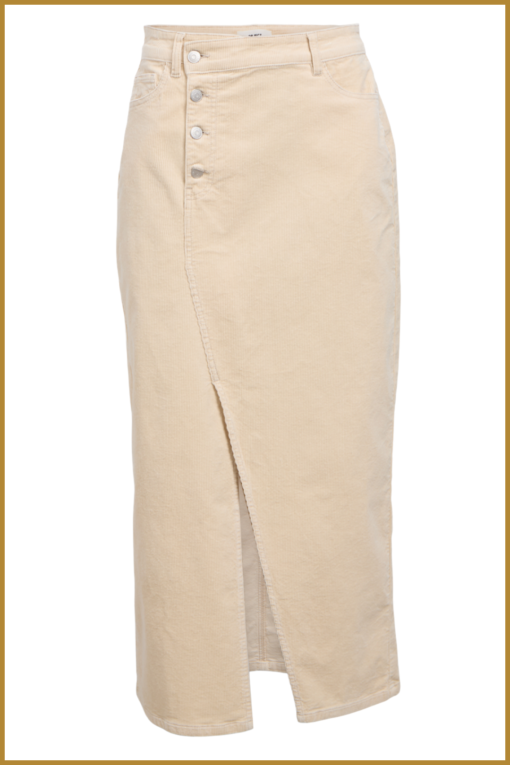 OBJECT - OBJLIVA HW LONG CORDUROY SKIRT beige -OBJ240040