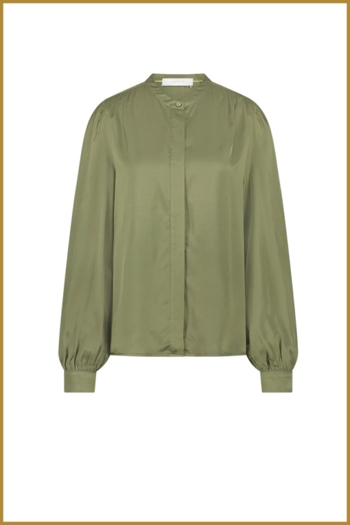 NUKUIS - Norwich Blouse Burned Olive-NUK240026