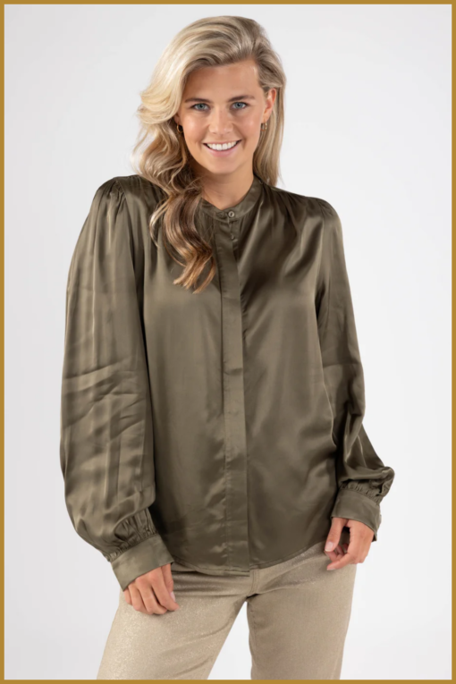 NUKUIS - Norwich Blouse Burned Olive-NUK240026