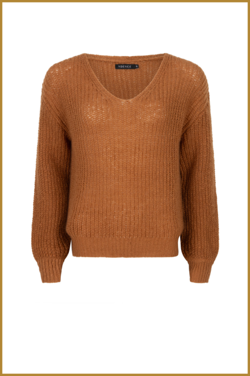 YDENCE - Knitted sweater Maxime canel -YDE240053