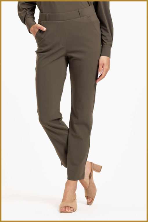 STUDIO ANNELOES -anna bonded trousers new army -STU240319