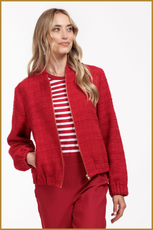 STUDIO ANNELOES - Jax tweed bomber jacket rood -STU240309