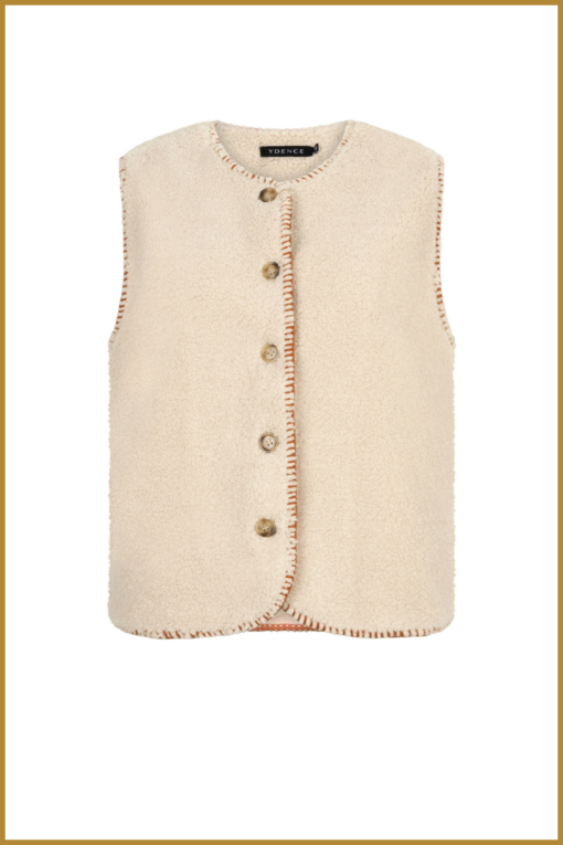 YDENCE - YDE240048 Gilet Evelynn offwhite-YDE240048