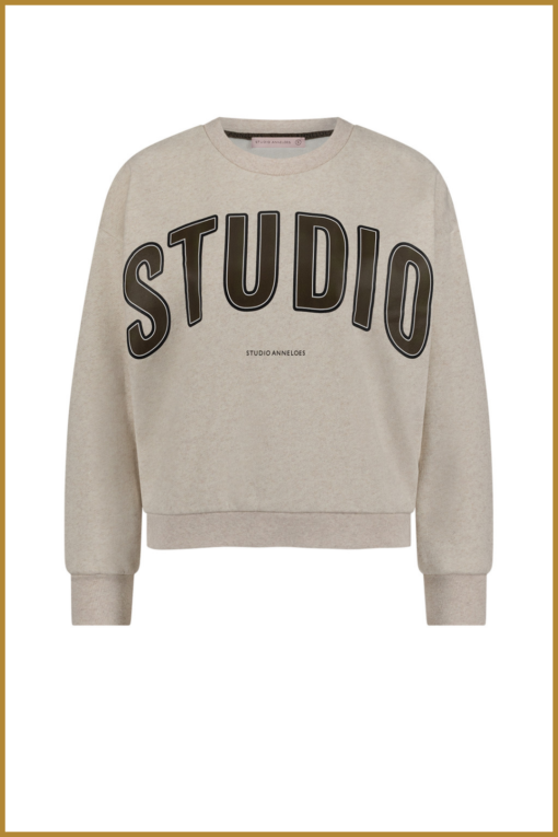 STUDIO ANNELOES -Puck logo sweater grey -STU240323