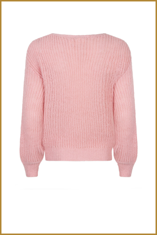 YDENCE - Knitted sweater Maxime roze-YDE240054