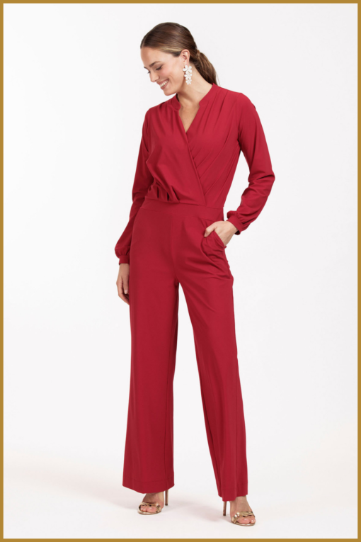 STUDIO ANNELOES-Louise jumpsuit dark red rood -STU240307