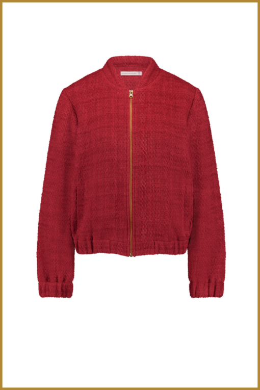 STUDIO ANNELOES - Jax tweed bomber jacket rood -STU240309