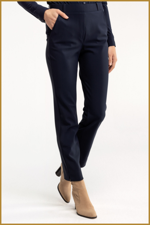 STUDIO ANNELOES - Anne bonded trouser dark blue -STU240315