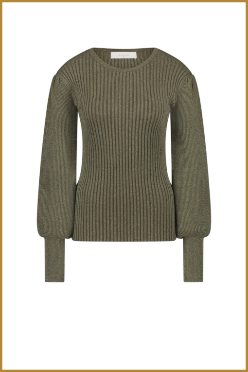 NUKUS Mullberry Pullover Lurex Burned Olive-NUK240027