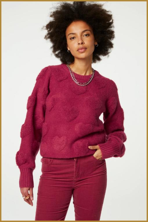 FABIENNE CHAPOT -Bibian Heart Pullover cerise red -FAB240087