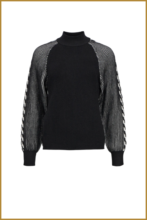 OBJECT - OBJSOFIE KNIT RE L/S PULLOVER zwart -OBJ240067