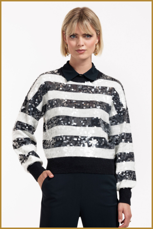 STUDIO ANNELOES - Lilly sequins pullover blauw -STU240335