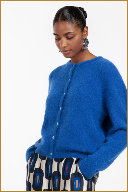 STUDIO ANNELOES- Bibi mohair cardigan-royalblue-STU250003