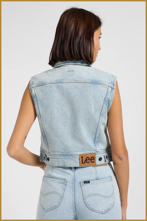 LEE-Cropped rider vest blauw-LES250009 - Afbeelding 2