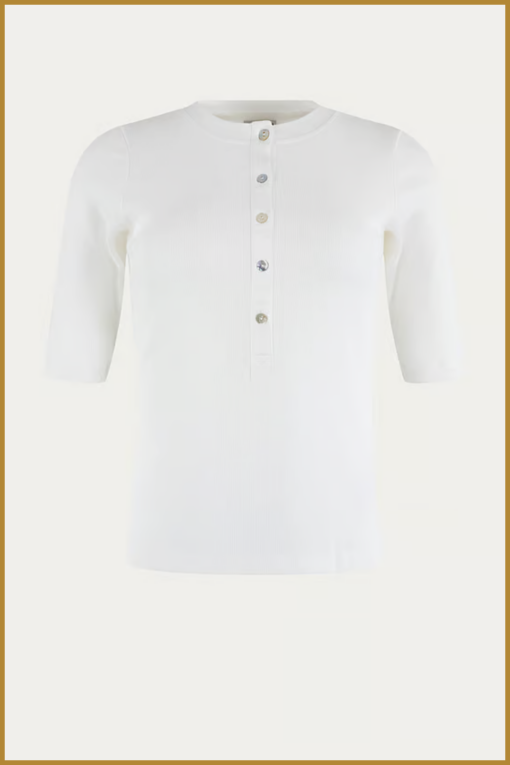 MSCW-T-shirt Button-Offwhite-MOS250016