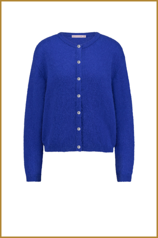 STUDIO ANNELOES- Bibi mohair cardigan-royalblue-STU250003 - Afbeelding 2