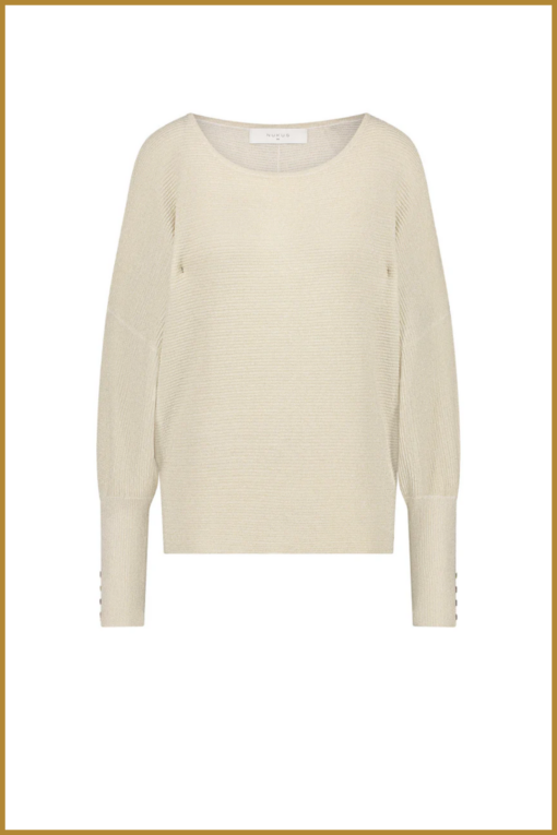 NUKUS-Batwing pullover plain-sand-NUK250015 - Afbeelding 2