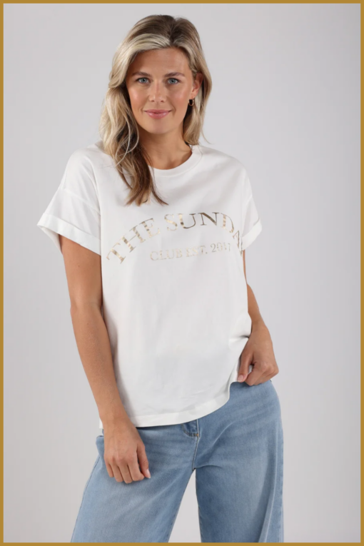 NUKUS-  Meike Shirt The Sunday offwhite gold-NUK250060