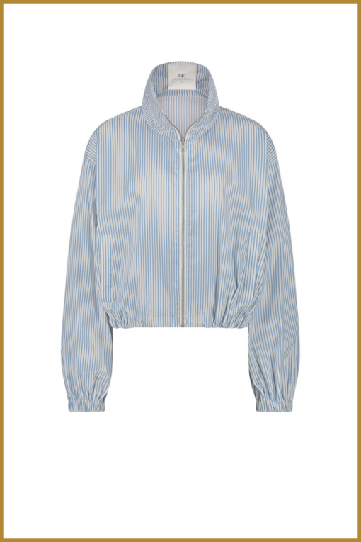 NUKUS-Deveny jacket stripe offwhite sky-NUK250102 - Afbeelding 2